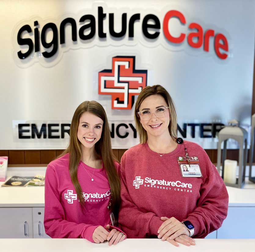 Katherine Brandi Wilson and Vanessa Starr Johnson with SignatureCare Emergency center's Texarkana, TX emergency center